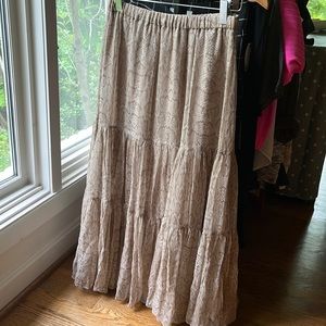 Joie leopard print maxi 100% silk skirt